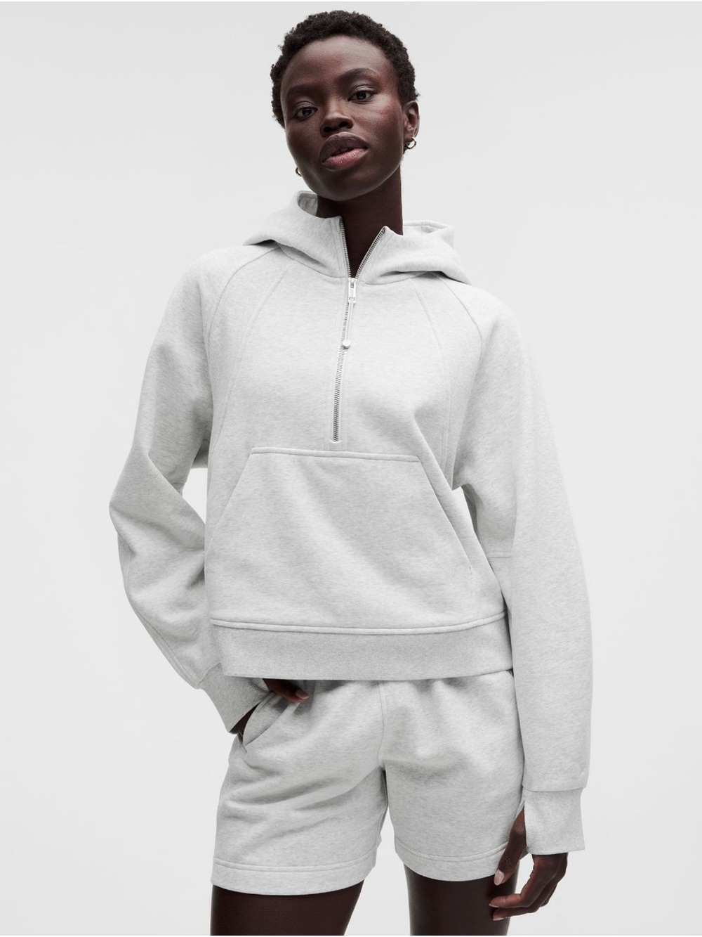 lululemon athletica Light Gray Half-Zip Hoodie